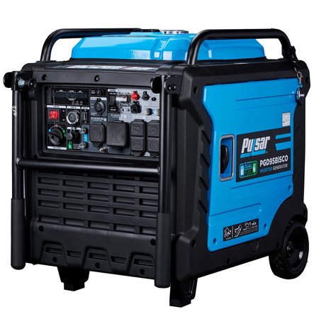 PULSAR Portable and Inverter Generator, Gasoline/Liquid Propane, 7,600 W/7,200 W Rated, 120/240V AC, 20 A PGD95BISCO